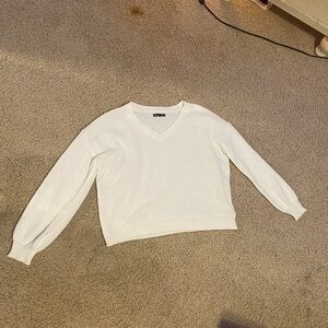 White Shein V-Nexk Sweater